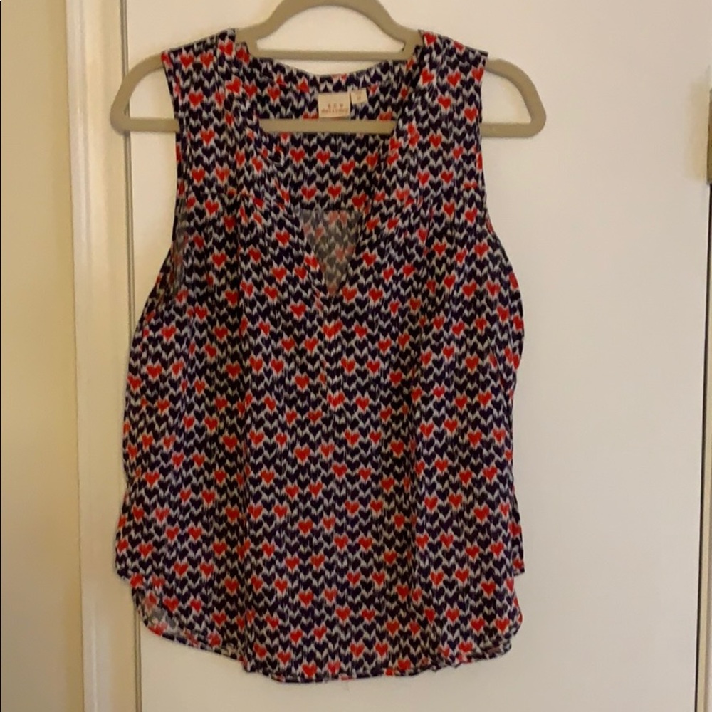 Nordstrom purple and red hearts sleeveless top